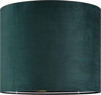 GO&SO Green Velvet Medium Lamp Shades Drum Lamp Shades 13" Top x 13" Bottom x - Image 8
