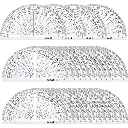 eBoot 28 Pack Clear 180 Degree Plastic Protractors by eBoot