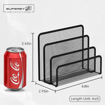 SUPEASY Mail Organizer for Desk, Mesh Metal Mail Holder Countertop - Image 3