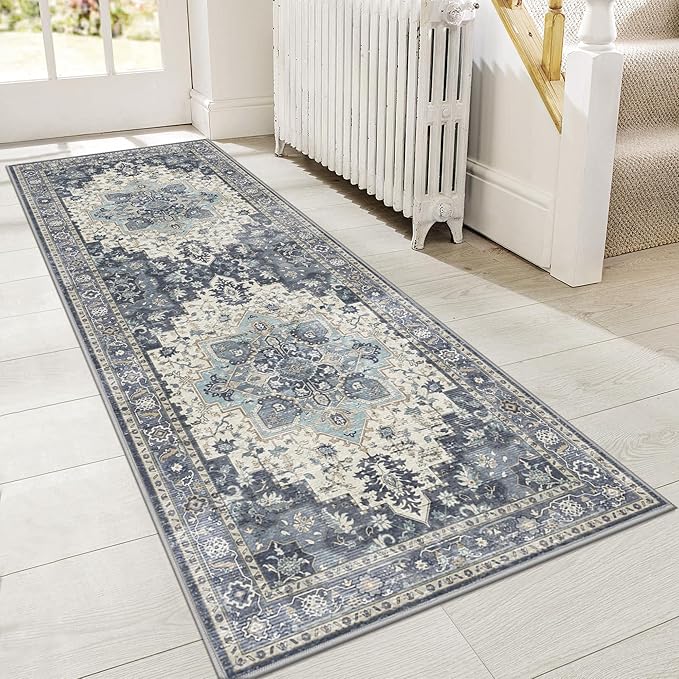 GENIMO 2'6"x8 Runner Rugs for Hallway, Machine Washable Non Slip Vintage Rugs by GENIMO