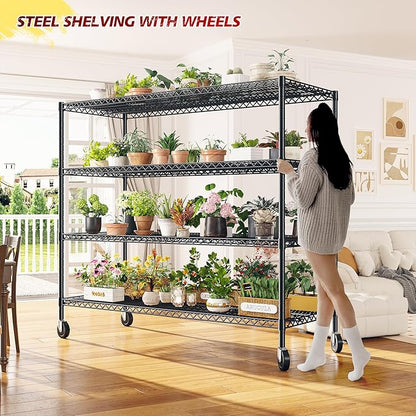 REIBII Set of 2 Storage Shelves Metal Shelving - Image 6