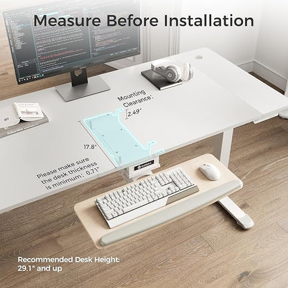 EUREKA ERGONOMIC Keyboard Tray Height Adjustable, Swivel Tilt Computer Keyboard - Image 3