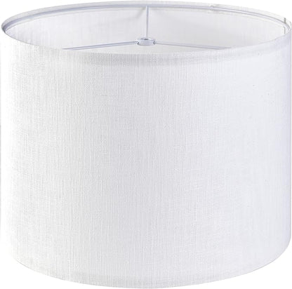 GO&SO White Textured Drum lampshade Medium Lamp Shade 13" Top x 13" Bottom x by GOSO