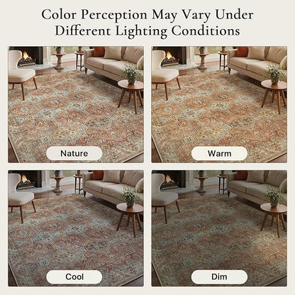 GENIMO 5x7 Area Rugs for Living Room, Machine Washable Non Slip Rugs, Low Pile - Image 8