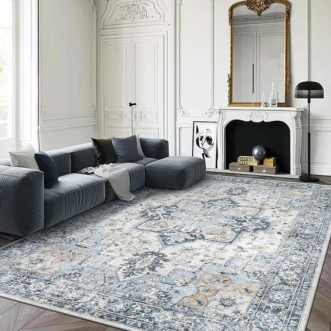 GENIMO 6x9 Area Rugs for Living Room, Non Slip Machine Washable Rugs, Low Pile - Image 3