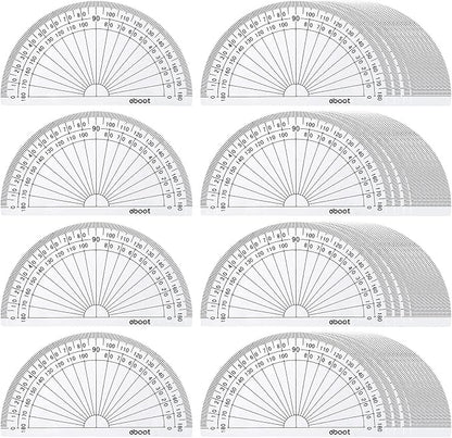EBOOT 25 Pcs Math Protractors Plastic Protractor 180 Degrees, 4 Inches by eBoot