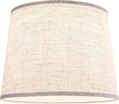 GO&SO Large Oatmeal Linen Drum Lamp Shade - Image 5