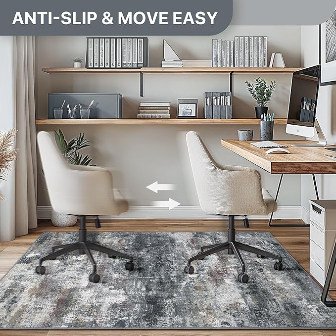 Office Chair Mat for Hardwood Tile Floor, Abstract 48"X 60" Desk Mats for - Image 4