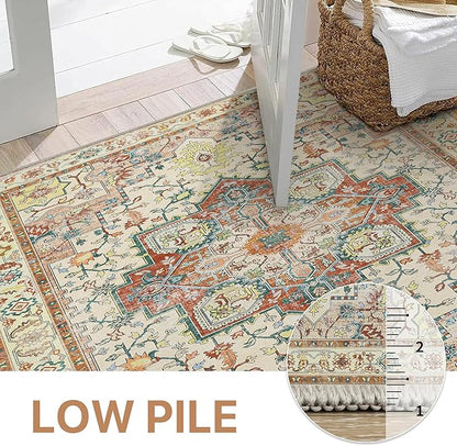 GENIMO 8x10 Area Rugs for Living Room, Machine Washable Non Slip Vintage Retro - Image 5