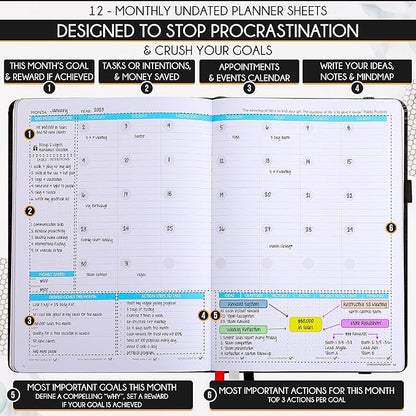 Life Planner - Undated Weekly & Monthly Planner, 12-Month Journey to Increase - Image 3