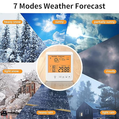 Digital Barometer Ambient Weather Forecast Clock Thermometer and Hygrometer - Image 6