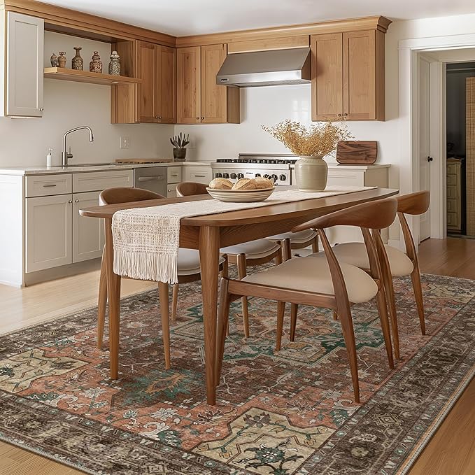 GENIMO 5x7 Area Rugs for Living Room, Machine Washable Non Slip Vintage Rugs - Image 2