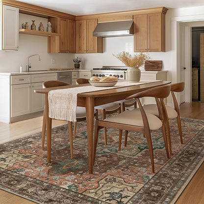 GENIMO 8x10 Area Rugs for Living Room, Machine Washable Non Slip Vintage Rugs - Image 2