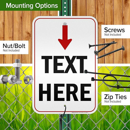 Custom Arrow, Custom Directional Sign, Arrow Down Sign, 12x18 Inches, 3M EGP - Image 5
