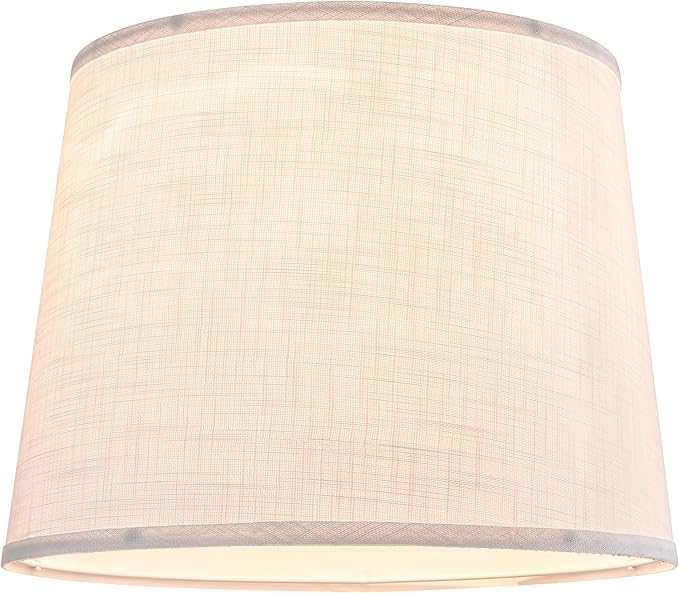 White Texture Lamp Shades Set of 2 Drum Lampshades Replacemnt - Image 5