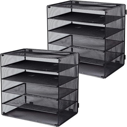 EASEPRES 5 Slot Mesh Desk Organizer Tray, File Paper Letter Folder Holder by EASEPRES