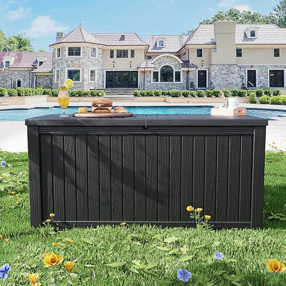 Decksplore Outdoor Storage Box Waterproof, 200 Gallon Lockable Resin Large Deck - Image 7