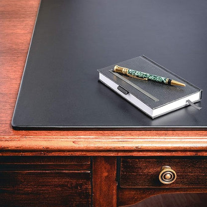 Black Leather 24" x 19" Desk Mat Without Rails - Image 6