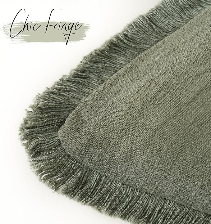 Foindtower Set of 2 Decorative Linen Fringe Throw Pillow Covers Cozy Boho - Image 3