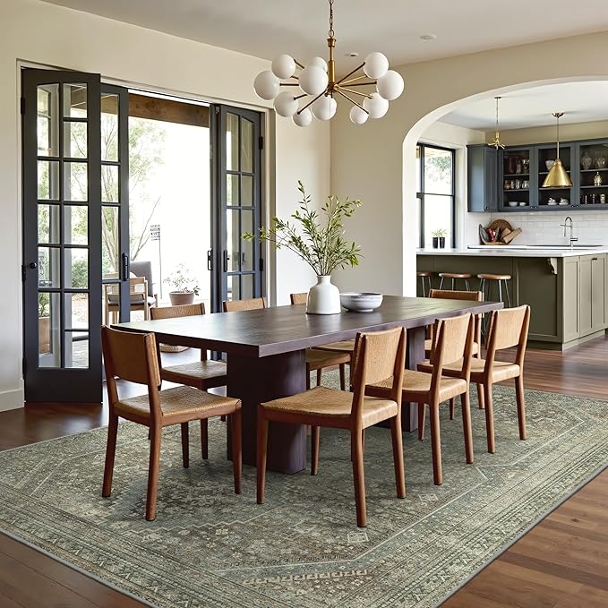 GENIMO 6x9 Area Rugs for Living Room, Machine Washable Non Slip Rugs, Low Pile - Image 3