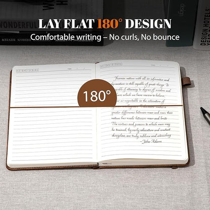CAGIE Lined Journal for Men Women, Tree Growth Ring Leather Bound Journal - Image 3