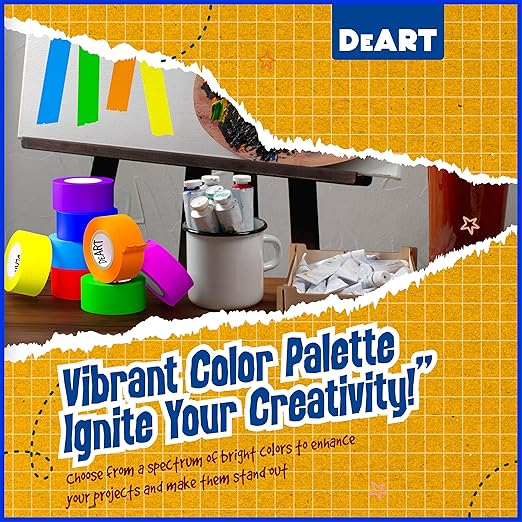8x Colored Masking Tape, 33 Ft x 1 inch Colored Painters Tape - Image 4