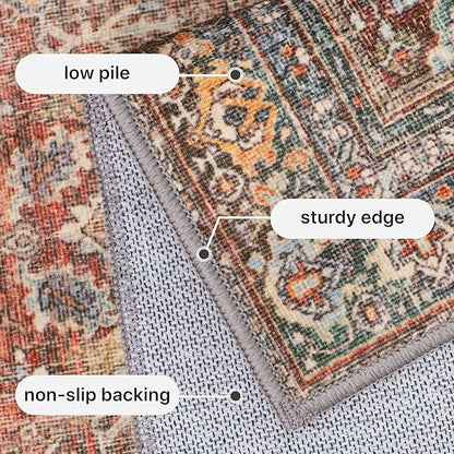 GENIMO 6x9 Area Rugs for Living Room, Machine Washable Non Slip Vintage Rugs - Image 6