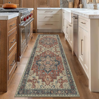 GENIMO 2'6''x8 Runner Rugs for Hallway, Machine Washable Non Slip Vintage Rugs - Image 2