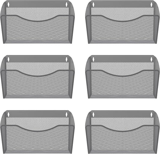 EasyPAG 6 Single Pocket Wall File Organizer, Mesh Hanging File Folder Organizer by EasyPAG