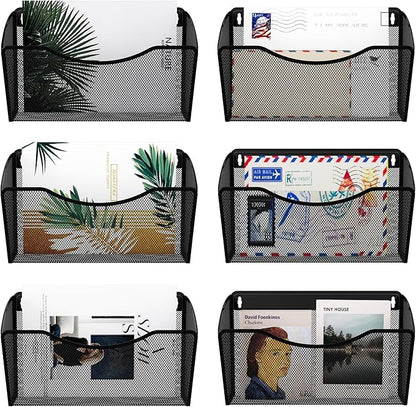 EasyPAG 6 Single Pocket Wall File Organizer, Mesh Hanging File Folder Organizer - Image 2