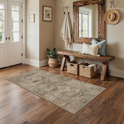 GENIMO Runner Rug 2x7 Non Slip Machine Washable Hallway Runner Vintage Rug - Image 9