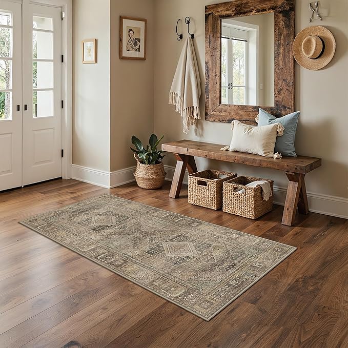GENIMO Runner Rug 2x5 Non Slip Machine Washable Hallway Runner Vintage Rug - Image 9