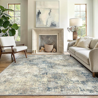 GENIMO Washable Area Rugs for Living Room, 10x12 Modern Non Slip Rugs, Low Pile by GENIMO
