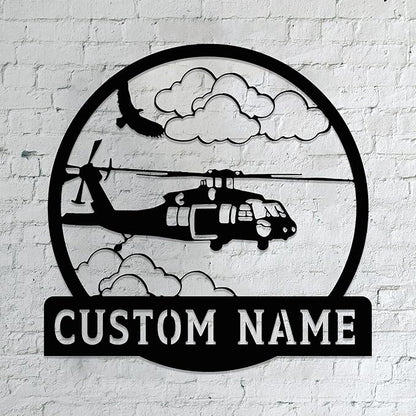 Personalized Metal Airplane Wall Art, Airplane Name Sign, Customized Pilot Name by Unknown