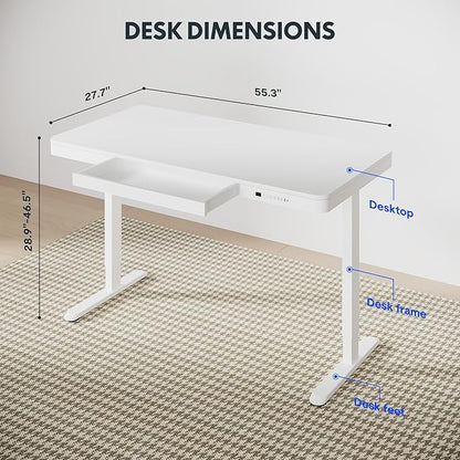 FLEXISPOT 55" White Electric Standing Desk - Image 3