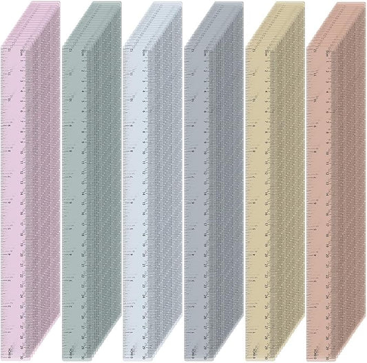 ForraFun 120 Pcs 12 Inch Plastic Ruler Bulk Colorful Transparent Ruler by Unknown