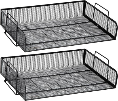 Mind Reader Stackable Paper Tray, Desktop Organizer, File Storage, Metal Mesh - Image 8