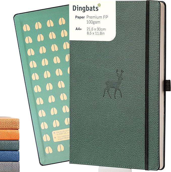 Dingbats* - Wildlife Lined Extra Large A4 Notebook - PU Leather Hardcover by DingbatsNotebooks