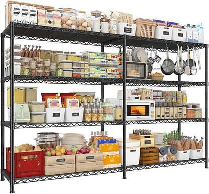 REIBII 72.8" W Storage Shelves Load 1500LBS, 4 Tier Metal Shelving Unit Wire by REIBII