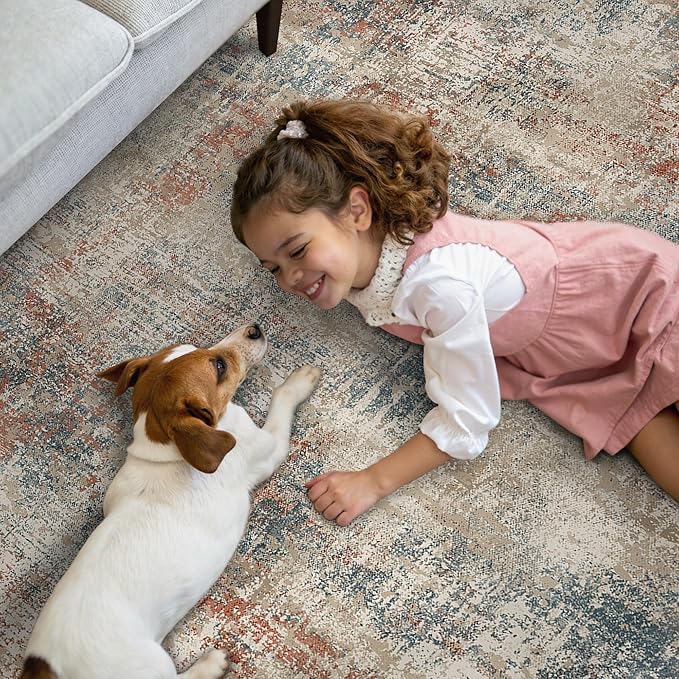 GENIMO Washable Area Rugs for Living Room, 8x10 Modern Non Slip Rugs, Low Pile - Image 10