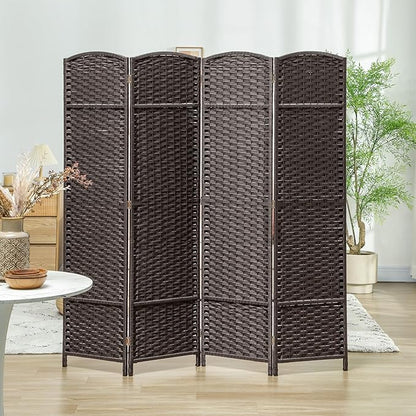 HOMCOM Room Divider, 4 Panel Folding Privacy Screen, 5.6' Tall Freestanding - Image 6