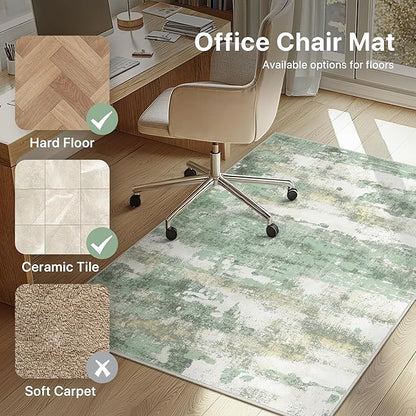 Office Chair Mat for Hardwood Tile Floor, Abstract 36"X 60" Desk Mats for - Image 3