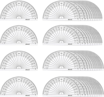 EBOOT 50 Pcs Math Protractors Plastic Protractor 180 Degrees, 4 Inches by eBoot