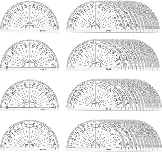 EBOOT 50 Pcs Math Protractors Plastic Protractor 180 Degrees, 4 Inches by eBoot