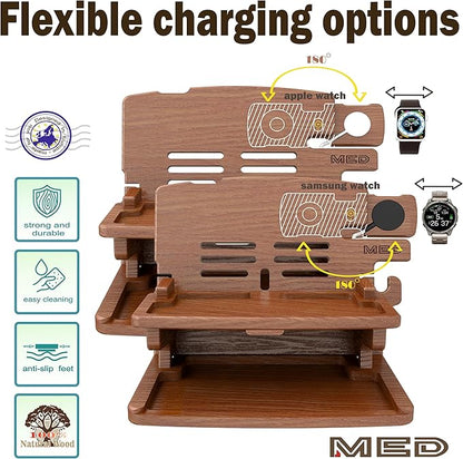 MED Wood Phone Docking Station – Nightstand Desk Organizer - Image 8