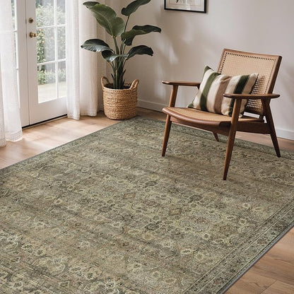 GENIMO 6x9 Area Rugs for Living Room, Machine Washable Non Slip Vintage Rugs by GENIMO