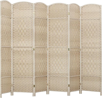 HOMCOM 6 Panel Room Divider, Hand-Woven Freestanding Wall Partition by HOMCOM