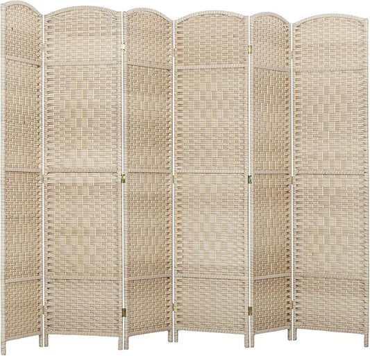HOMCOM 6 Panel Room Divider, Hand-Woven Freestanding Wall Partition by HOMCOM