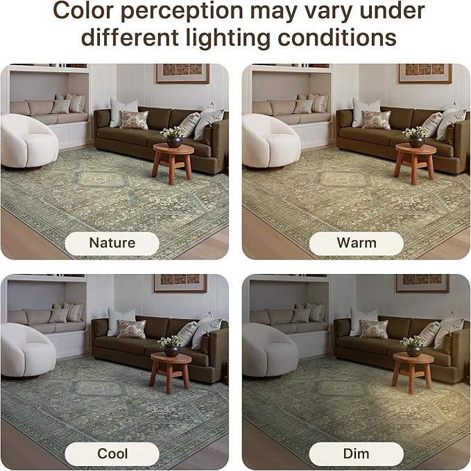GENIMO 6x9 Area Rugs for Living Room, Machine Washable Non Slip Rugs, Low Pile - Image 7