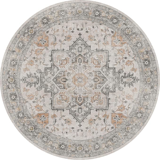 GENIMO 3FT Round Area Rugs for Living Room, Circle Rugs Machine Washable Low - Image 6